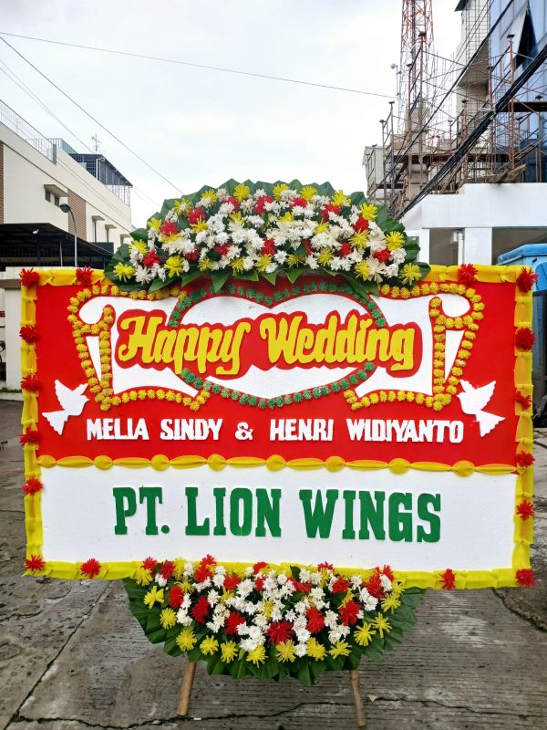 Karangan Bunga Happy Weding UK 2M x 125CM