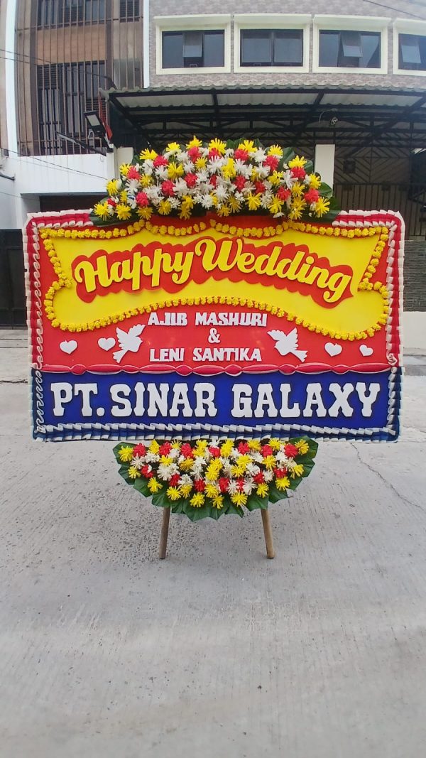 Karangan Bunga Happy Weding UK 2M x 125CM - Gambar 2
