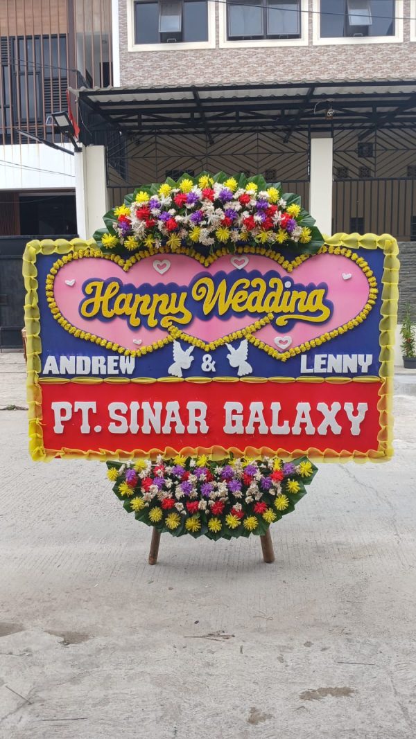 Karangan Bunga Happy Weding UK 2M x 125CM - Gambar 3