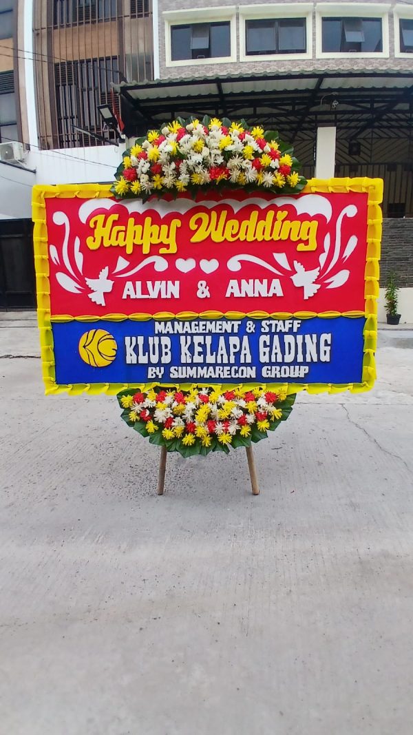 Karangan Bunga Happy Weding UK 2M x 125CM - Gambar 4