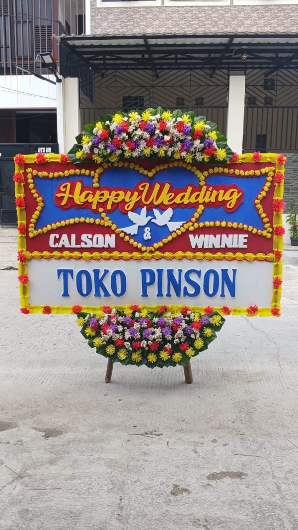 Karangan Bunga Happy Weding UK 2M x 125CM - Gambar 5