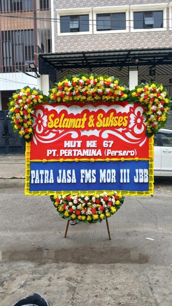 Karangan Bunga Selamat & Sukses UK 2M x 150CM Bunga Atas 3 Titik - Gambar 3