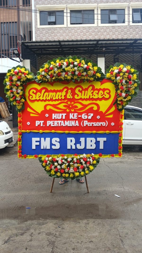 Karangan Bunga Selamat & Sukses UK 2M x 150CM Bunga Atas 3 Titik - Gambar 4